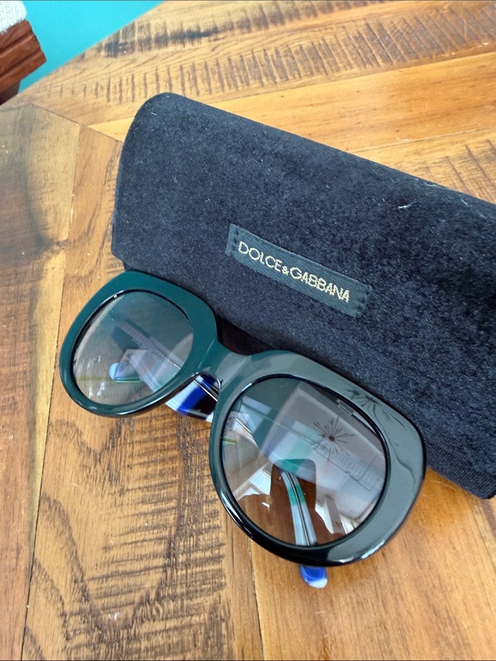 Dolce & Gabbana Green and Black Oversized Round Sunglasses